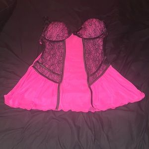 Pink & Black Lacey Teddy